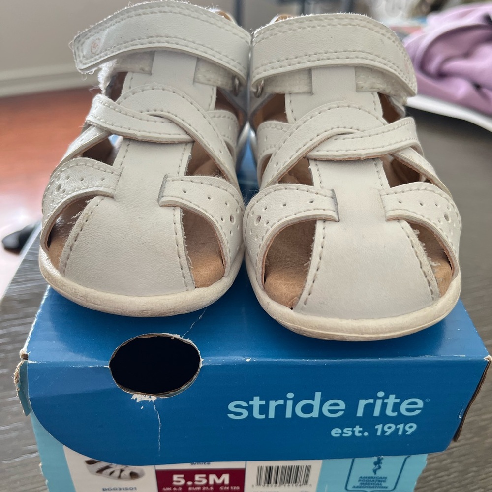 Stride Rite Cream Kids Sandals